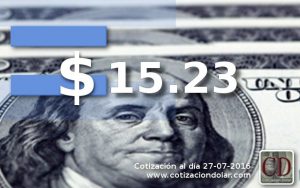 27-07-2016 dolar sin cambios $ 15,23