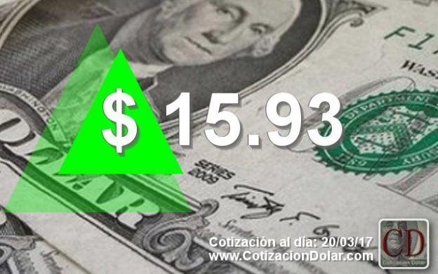 20/03/2017 sube el dólar a $15,93