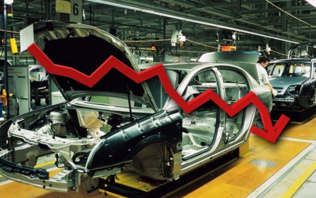 Caída de la producción automotriz
