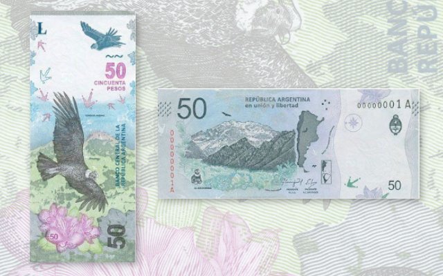 nuevo billete de $50 con la imagen del cóndor andino